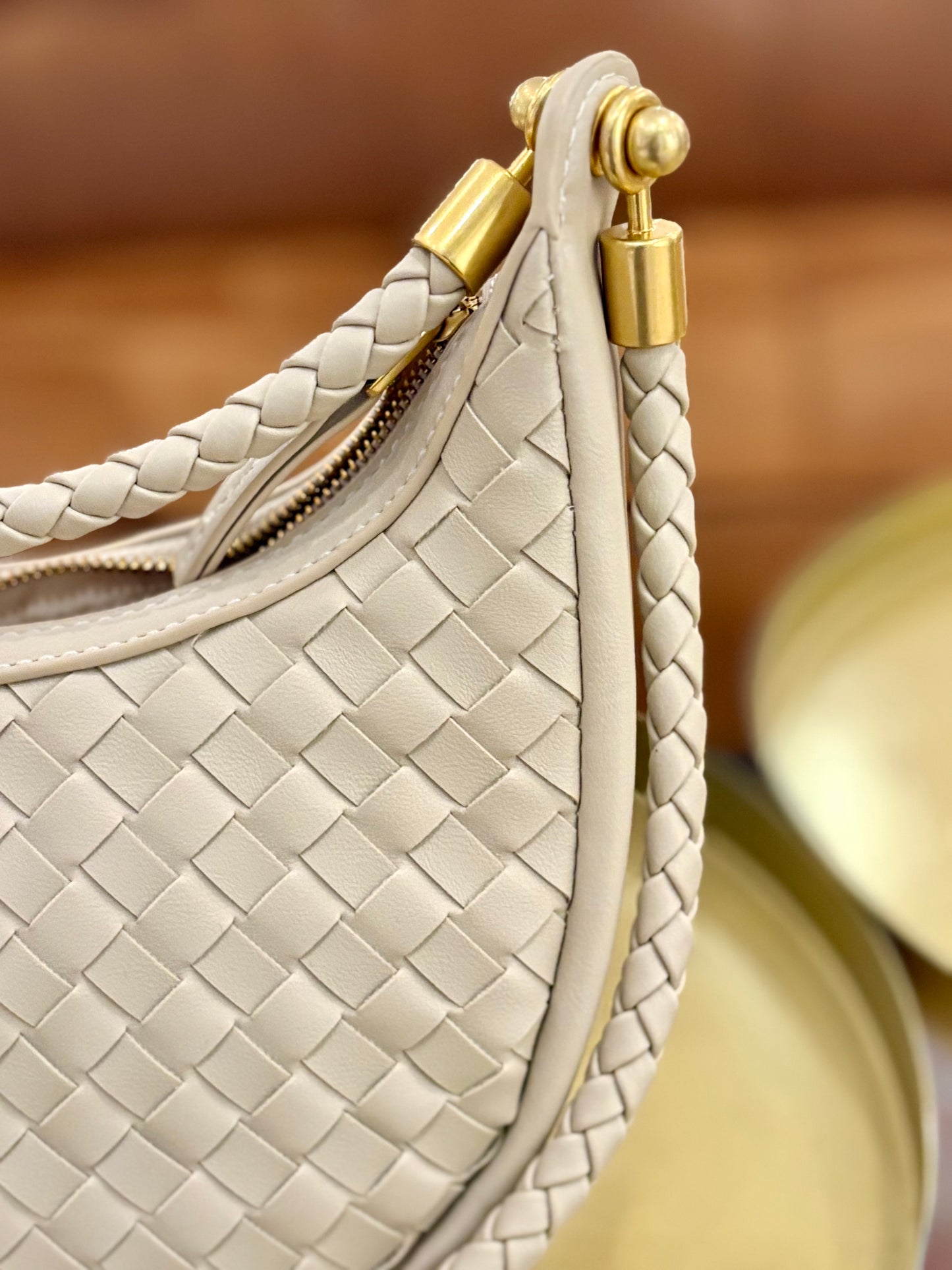 Hadley Woven Hobo Bag (Beige)