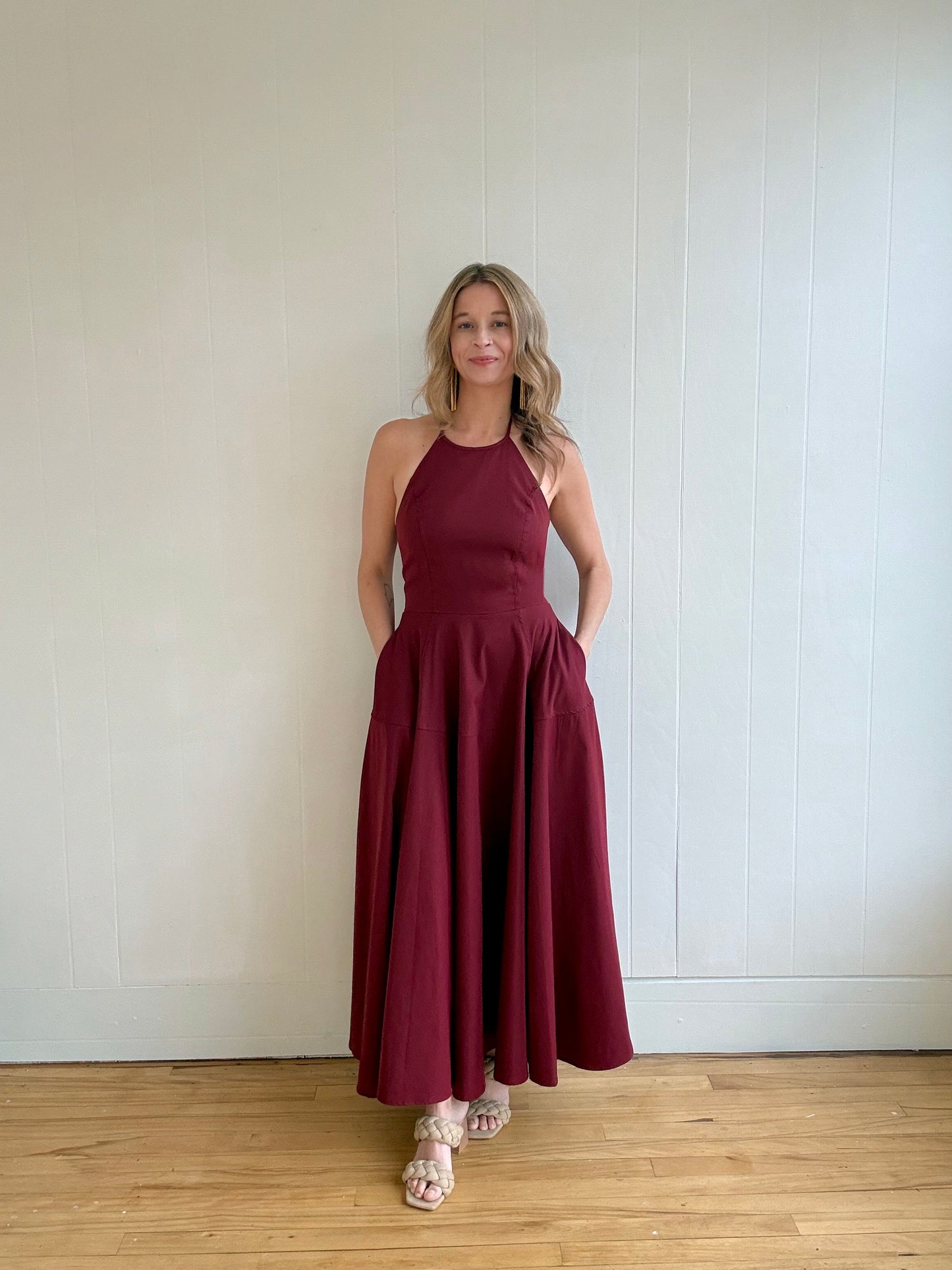 Crimson Halter Dress