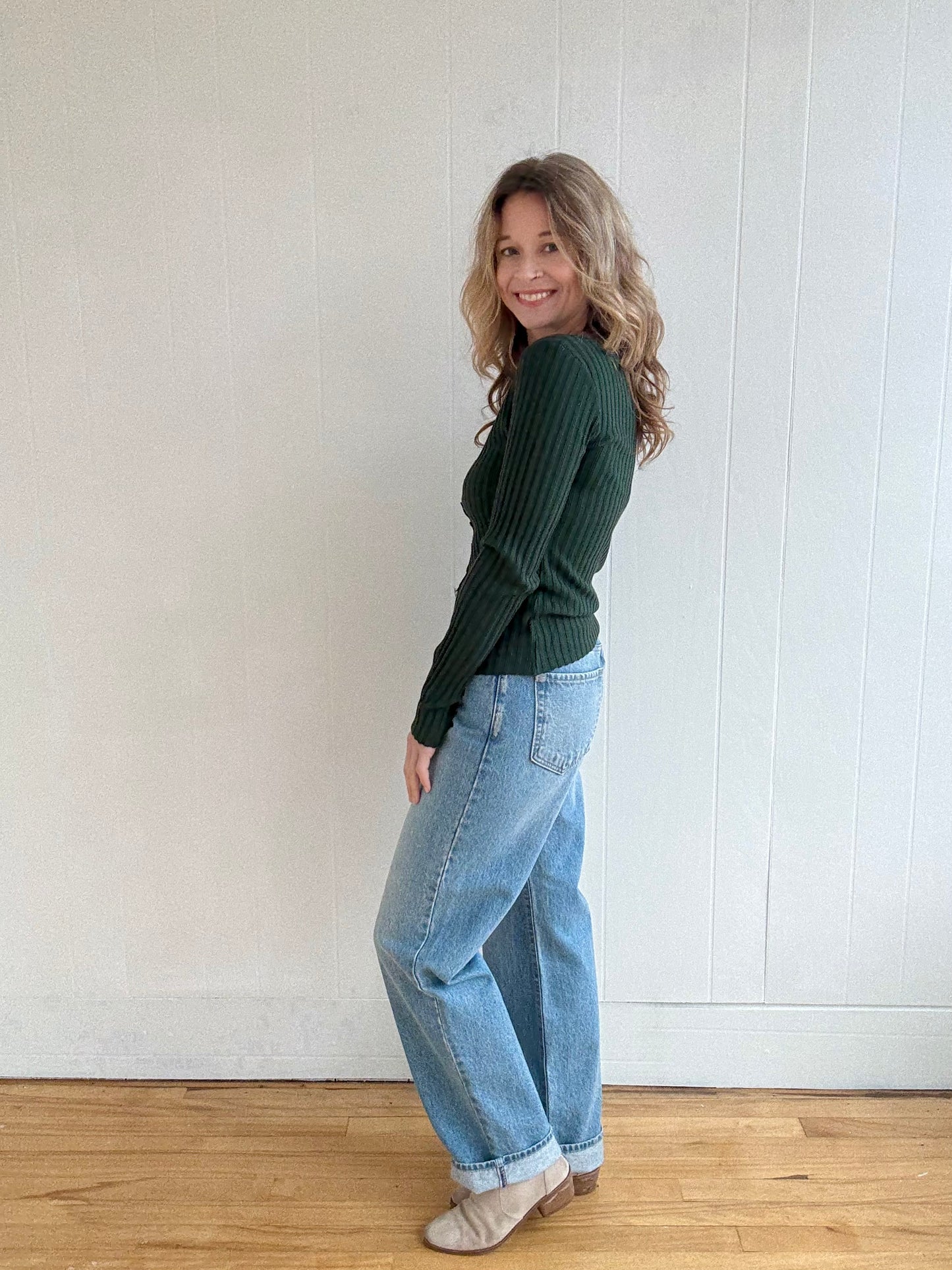 Sophie Knit Top (Moss Green)