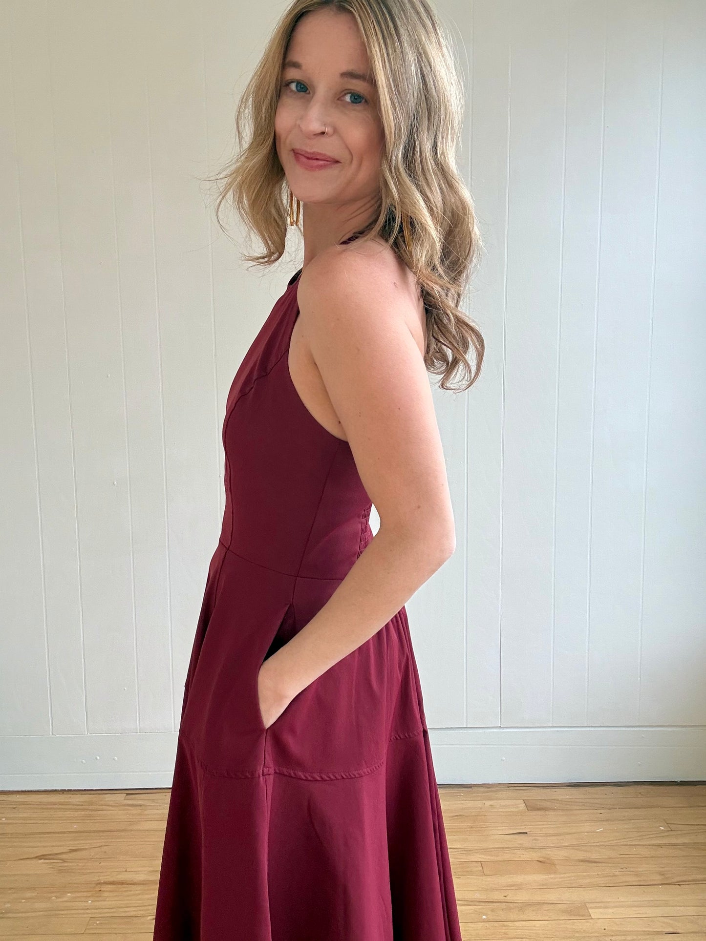 Crimson Halter Dress