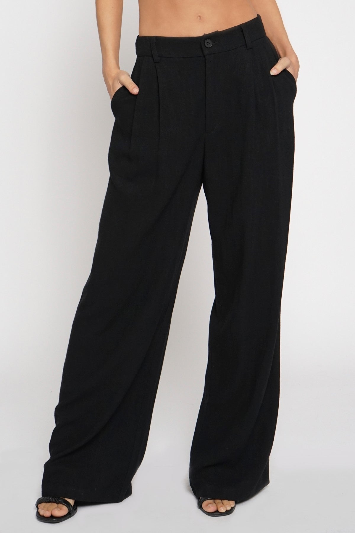 Mya Linen Trouser (Black)