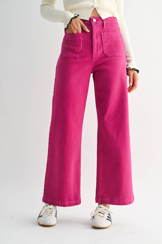 Oh So Pink! Patch Pocket Wide Leg