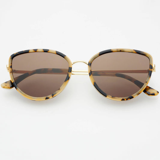Luna Acetate Womens Cat Eye Sunglasses, Milky Tortoise
