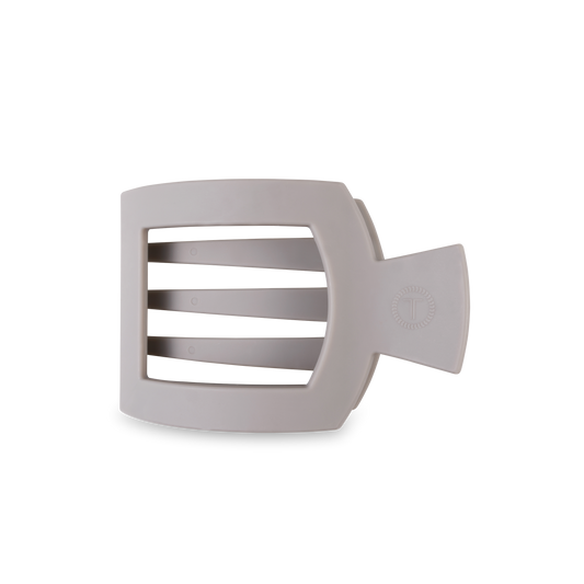 Square Flat Hair Clip | Silver Flames |Medium