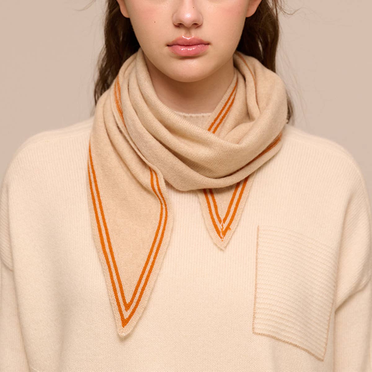 Juliette Cashmere Knit Wrap (Khaki)