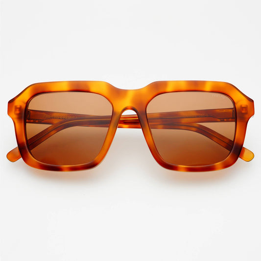 Charlie Acetate Unisex Rectangular Sunglasses, Amber