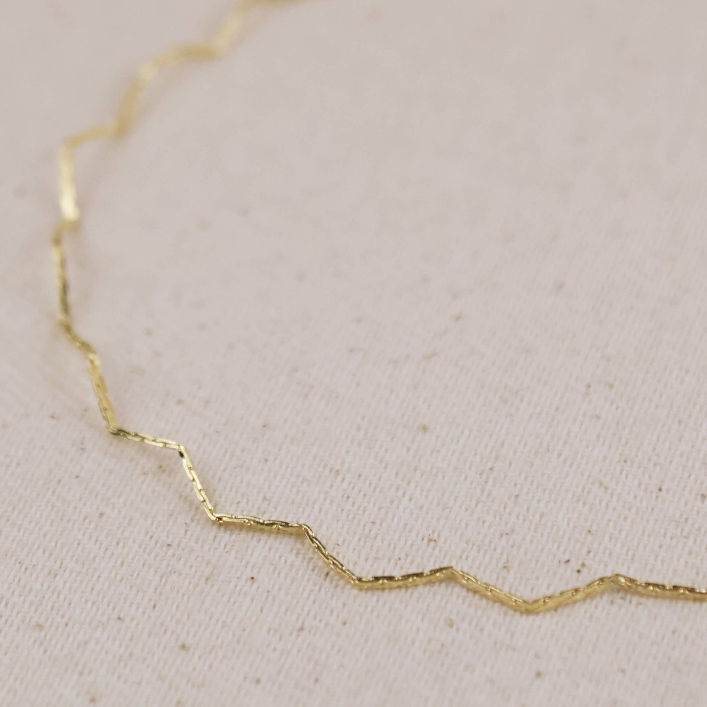 Zig Zag Anklet, 18k Gold Filled (11 inches)