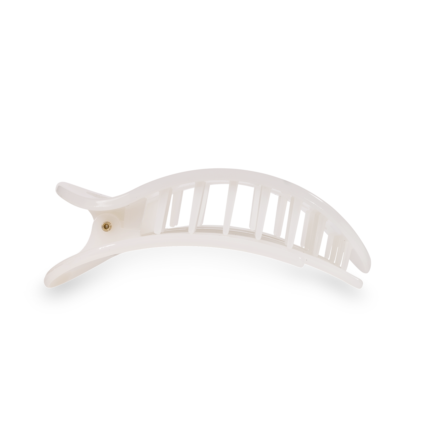 Coconut White Round Flat Hair Clip, Large