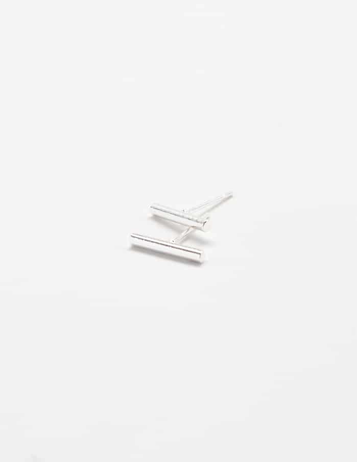 Silver Slim Bar Earrings