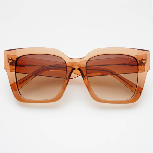 Bon Chic Acetate Oversized Square Sunglasses, Crystal Brown