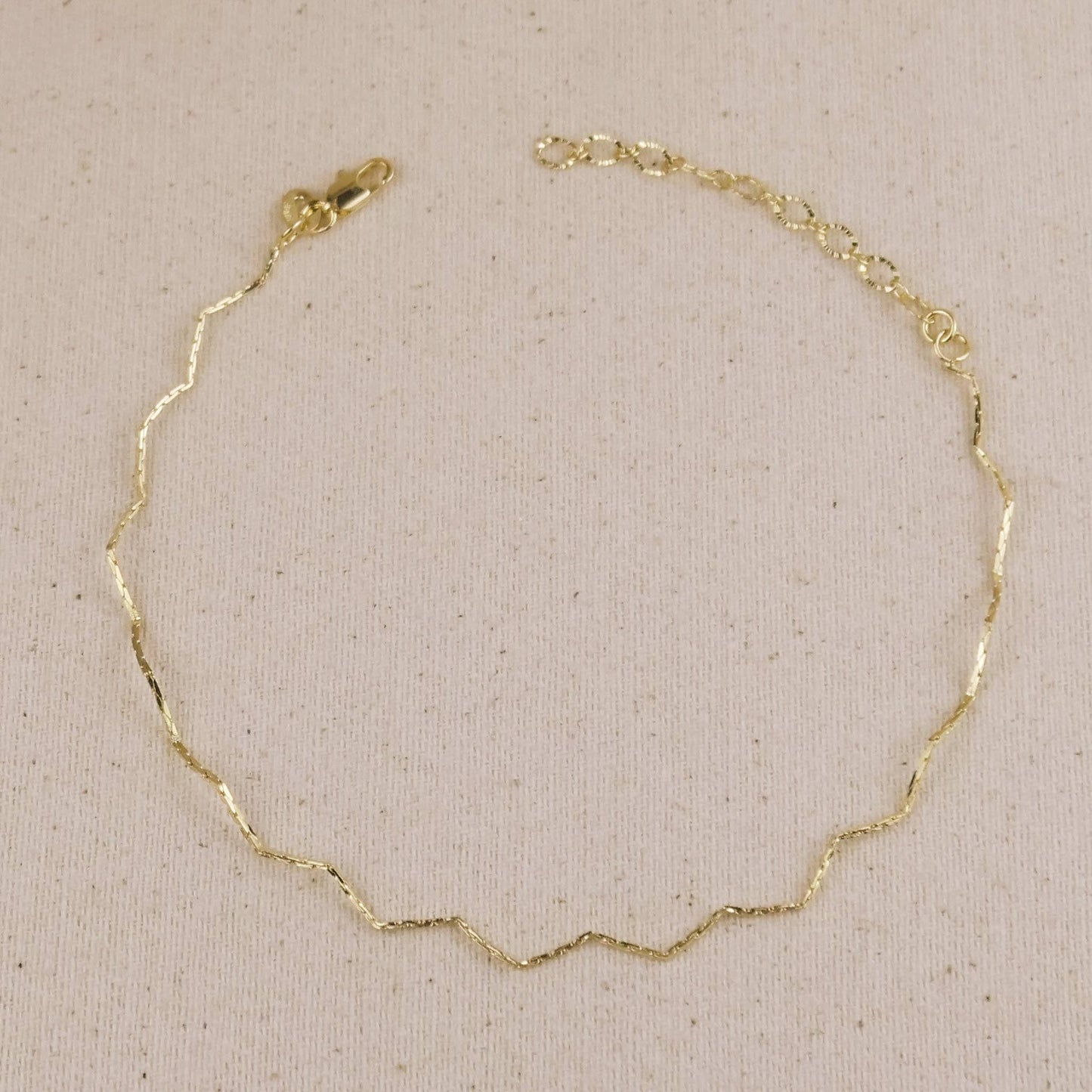 Zig Zag Anklet, 18k Gold Filled (11 inches)