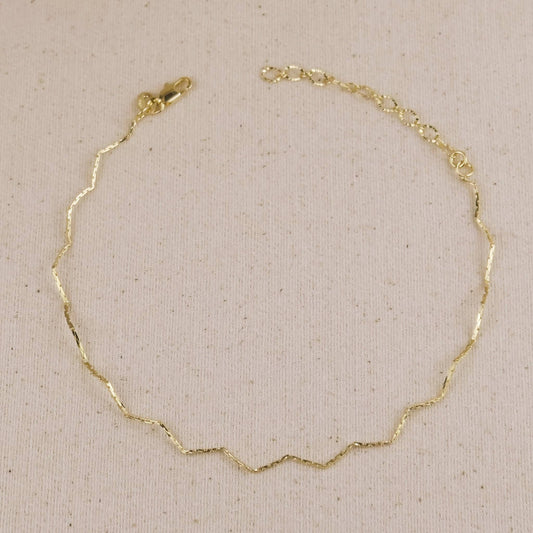 Zig Zag Anklet, 18k Gold Filled (11 inches)