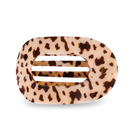 Blonde Tortoise Round Flat Hair Clip, Large