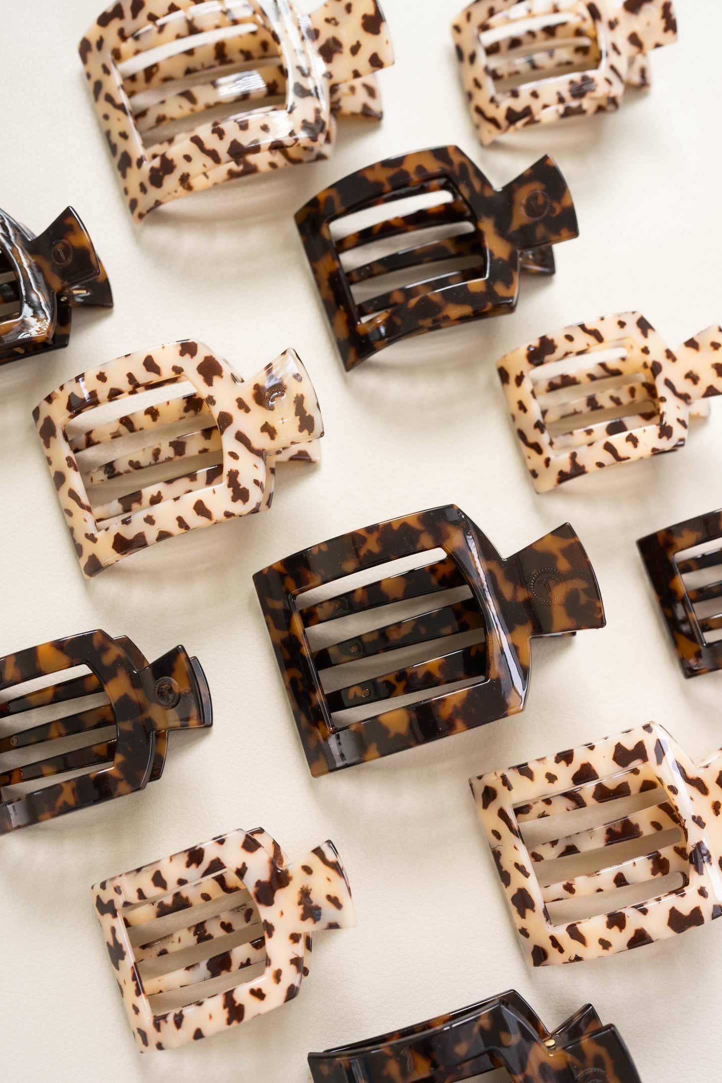 Square Flat Hair Clip | Tortoise | Large