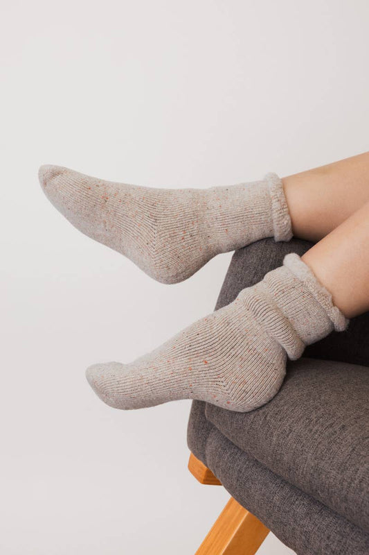 Thick Knit Crew Socks - Oatmeal