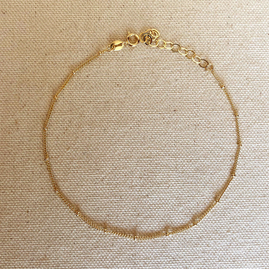 Satellite Chain Anklet, 18k Gold Filled