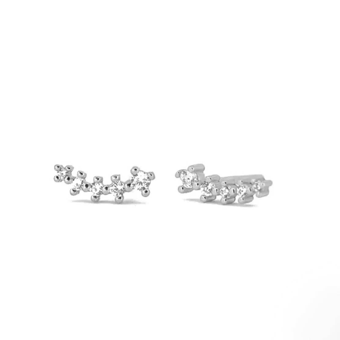 Silver Tully Micro Bar Studs