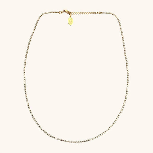 Micro Tennis Necklace-Gold